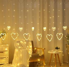 img 4 attached to 138 LED Love Heart Curtain Light with Remote Control by MONETE - Perfect for Valentine's Day, Christmas, Wedding, Bedroom Party, Birthday Decoration