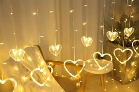 img 3 attached to 138 LED Love Heart Curtain Light with Remote Control by MONETE - Perfect for Valentine's Day, Christmas, Wedding, Bedroom Party, Birthday Decoration