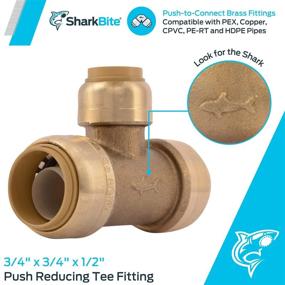 img 3 attached to 🦈 SharkBite U412LFA Reducing Tee: 3/4" x 3/4" x 1/2" Push-to-Connect Tee - Ideal for PEX, Copper, and CPVC