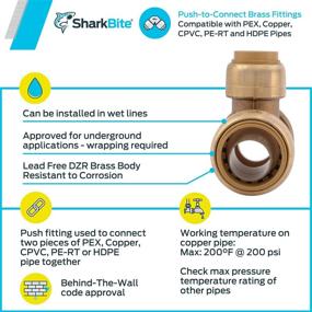 img 1 attached to 🦈 SharkBite U412LFA Reducing Tee: 3/4" x 3/4" x 1/2" Push-to-Connect Tee - Ideal for PEX, Copper, and CPVC