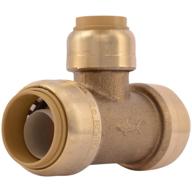 🦈 sharkbite u412lfa reducing tee: 3/4" x 3/4" x 1/2" push-to-connect tee - ideal for pex, copper, and cpvc логотип