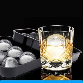 img 1 attached to 🧊 Silicone Ice Cube Trays Set of 2 with Whiskey Ice Ball, Round and Square Cube Molds - Ideal for Cocktails, Bourbon, and Easy Release - BPA-Free