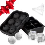 🧊 silicone ice cube trays set of 2 with whiskey ice ball, round and square cube molds - ideal for cocktails, bourbon, and easy release - bpa-free logo