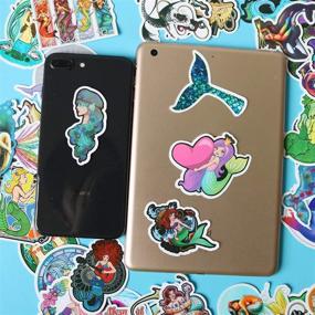 img 2 attached to 🧜 Mermaid Laptop Stickers Water Bottle Skateboard Motorcycle Phone Bicycle Luggage Guitar Bike Sticker Decal 50pcs Pack - Cute Girl