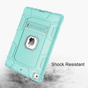 img 1 attached to 📱 iPad 6th Generation Case, iPad 5th Gen Case, BENTOBEN 3-in-1 Heavy Duty Hybrid Cover with Kickstand – Shockproof Protective Case for 9.7 iPad 2018/2017, Mist Blue/Gray