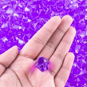 img 2 attached to 💜 385-Piece Set of Purple Acrylic Ice Rock Crystals for Table Scatters, Vase Fillers, Events, Weddings, Birthdays - Perfect for Decoration, Favors, Arts & Crafts
