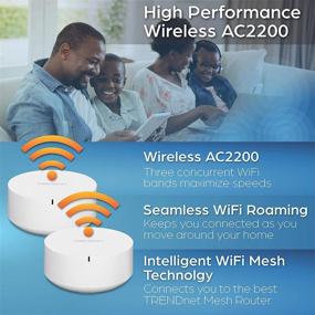 img 1 attached to 🔒 TRENDnet AC2200 WiFi Mesh Router System, TEW-830MDR2K, 2 x AC2200 WiFi Mesh Routers, Easy App-Based Setup, Enhanced Home WiFi Coverage (Up to 4,000 Sq Ft), Content Filtering with Router Limits, Supports 2.4GHz/5GHz