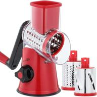 🧀 rotary cheese grater for kitchen - vegetable slicer and nuts shredder, fast grating with 3 drum blades logo