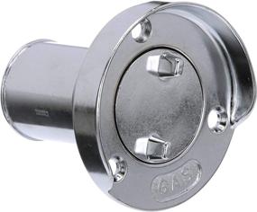img 3 attached to 💧 Seachoice 32041 Gas Deck Mount Fill Plate with Chrome Plated Zinc, Rubber Gasket, and Beaded Chain Cap Tether