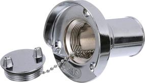 img 1 attached to 💧 Seachoice 32041 Gas Deck Mount Fill Plate with Chrome Plated Zinc, Rubber Gasket, and Beaded Chain Cap Tether