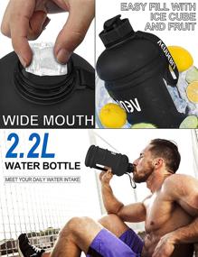 img 2 attached to VENNERLI Half Gallon Water Bottle 2.2L - Large Sports Reusable Plastic Hydro Jug with Handle, 74oz Capacity - BPA-free, Leakproof & Ideal for Gym, Yoga, Travel, Camping, Cycling & Outdoor Sports