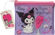 👛 cute sanrio kuromi mini pouch zipper case bag – compact and stylish accessories cosmetic flat vinyl bag (14x12cm) logo