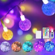 🌟 16.4ft color changing globe string lights: crystal bubble ball fairy lights for home decor - 16 colors, remote control timer logo