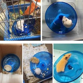 img 2 attached to 🐹 Wontee Hamster Flying Saucer Wheel: Silent & Safer Exercise for Small Animals - Ideal for Gerbils, Rats, Mice, Hedgehogs & More!