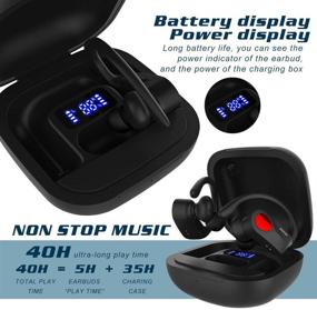 img 2 attached to Беспроводные наушники MIDOLA Bluetooth 5.0 - красные стерео-гарнитура TWS со зарядным футляром, встроенным микрофоном для телефона, планшета, спорта.