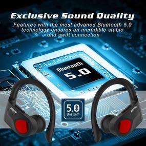 img 3 attached to Беспроводные наушники MIDOLA Bluetooth 5.0 - красные стерео-гарнитура TWS со зарядным футляром, встроенным микрофоном для телефона, планшета, спорта.