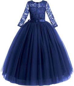 img 2 attached to 👗 Floral Wedding Bridesmaid Pageant Evening Dresses for Girls