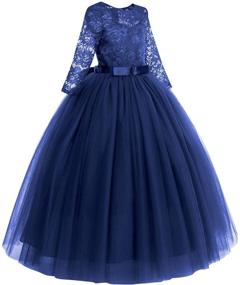 img 1 attached to 👗 Floral Wedding Bridesmaid Pageant Evening Dresses for Girls