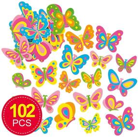 img 3 attached to 🦋 Baker Ross EF805 Butterfly Foam Stickers - Pack of 102, Self Adhesives for Kids Craft, Ideal for Schools, Craft Groups, Party Crafting & Home Decor