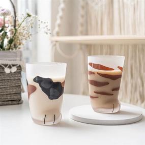 img 1 attached to 🐱 Stylish and Charming Cat Frosted Personality Breakfast Cup Set - 4 Pack in Vibrant Colors