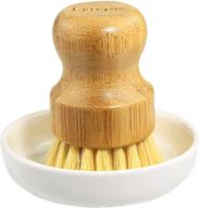 🧽 enhanced bamboo scrub brushes by lyrepie with dish dispenser - powerful kitchen palm dishwashing cleaning brush for dishes, pans, chopping boards, kitchen sink cleaning, and beyond logo