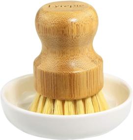 img 4 attached to 🧽 Enhanced Bamboo Scrub Brushes by Lyrepie with Dish Dispenser - Powerful Kitchen Palm Dishwashing Cleaning Brush for Dishes, Pans, Chopping Boards, Kitchen Sink Cleaning, and Beyond