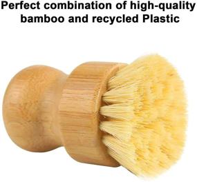 img 2 attached to 🧽 Enhanced Bamboo Scrub Brushes by Lyrepie with Dish Dispenser - Powerful Kitchen Palm Dishwashing Cleaning Brush for Dishes, Pans, Chopping Boards, Kitchen Sink Cleaning, and Beyond