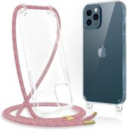 caka clear case with crossbody strap for iphone 12 pro max | adjustable neck lanyard | transparent design | protective case for 6.7-inch iphone 12 pro max | clear with colorful strap logo