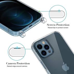 img 2 attached to Caka Clear Case with Crossbody Strap for iPhone 12 Pro Max | Adjustable Neck Lanyard | Transparent Design | Protective Case for 6.7-inch iPhone 12 Pro Max | Clear with Colorful Strap