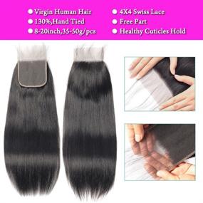 img 2 attached to Brazilian Straight Bundles Unprocessed Extensions Hair Care for Hair Extensions, Wigs & Accessories