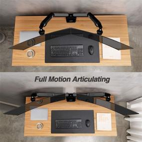 img 1 attached to 🖥️ AVLT Dual Monitor Arm Desk Mount: Full Motion, Swivel, Tilt, and Height Adjustment for 13-35" Flat/Curved Monitors – VESA Compatible, C-Clamp/Grommet, Cable Management