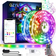 transform your space with qzyl 80ft led lights: app control, music sync, color changing rgb light strips, remote included for bedroom, living room, kitchen decor логотип