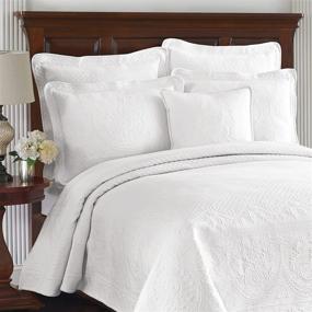 img 3 attached to 🛏️ Luxurious Historic Charleston King Charles Bedding Coverlet Bedspread: Embossed Matelasse 100% Cotton King White
