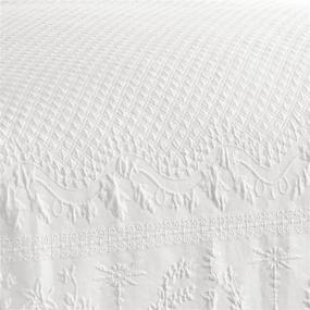 img 1 attached to 🛏️ Luxurious Historic Charleston King Charles Bedding Coverlet Bedspread: Embossed Matelasse 100% Cotton King White