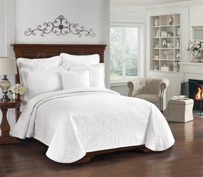 img 4 attached to 🛏️ Luxurious Historic Charleston King Charles Bedding Coverlet Bedspread: Embossed Matelasse 100% Cotton King White