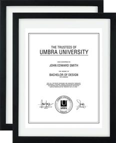 img 4 attached to 🖼️ Black Umbra Floating Frame for Displaying Documents, Diplomas, Certificates, Photos or Artwork, 11 x 14 inch and 8-1/2 x 11 inch, Set of 2