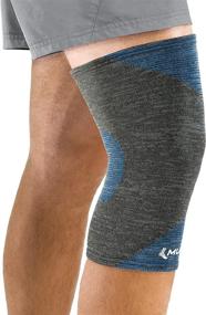 img 4 attached to Mueller Premium Knee Support with Thermo Reactive Technology - 4-Way Stretch, Size Medium/Large