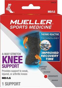 img 2 attached to Mueller Premium Knee Support with Thermo Reactive Technology - 4-Way Stretch, Size Medium/Large