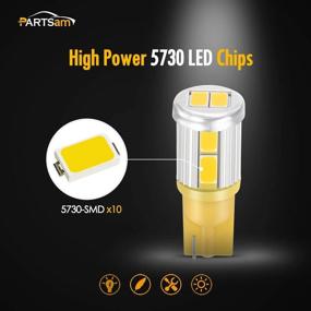 img 3 attached to 🚦 Лампочки Partsam Amber Yellow LED: Супер Яркие 168 2825 W5W 194 T10 Замена для Фонарей Верхней Крыши и Маркерных Огней Автомобиля