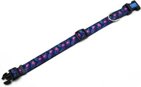 img 2 attached to 🐦 Vibrant Flamingo Bird Theme Print Nylon Dog Collar - BIG SMILE PAW Adjustable Animal Collar