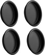 🚪 homotek 4 pack closet door finger pull: easy snap-in installation, 2-1/8” diameter opening hole, black finish, fits 5/16” depth логотип