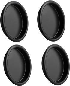 img 4 attached to 🚪 HOMOTEK 4 Pack Closet Door Finger Pull: Easy Snap-in Installation, 2-1/8” Diameter Opening Hole, Black Finish, Fits 5/16” Depth