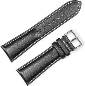 img 1 attached to 🖤 Premium Black Leather Watchband: Stylish and Durable 14MM Sport Strap