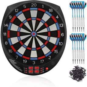 img 4 attached to 🎯 Biange 18" Digital Dartboard Set: 27 Games, 243 Variants, Soft Tip, Regulation Size, 6 18g Darts, 100 Tips, Supports up to 16 Players