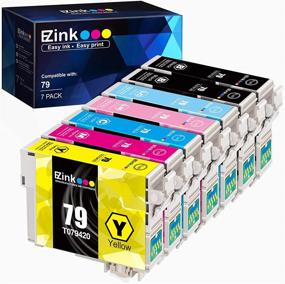 img 4 attached to 🖨️ E-Z Ink (TM) Remanufactured Ink Cartridge Replacement for Epson 79 T079 – Compatible with Artisan 1430 and Stylus Photo 1400 (7 Pack)"