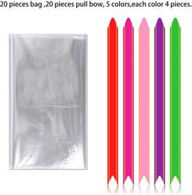 img 3 attached to 🎁 40 Pack 9x20 inches Clear Cellophane Bags Set - Includes 20 pack Basket Bags & 20 pack Pull Bow Set - Ideal for Valentine's Day, Easter Gifts, Presents, Wine Bottles, Bridal/Baby Showers - 2Mil Thick