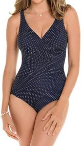 img 3 attached to 👙 Miraclesuit Swimwear Thoroughbred Swimsuit in Midnight: Women's Swimwear & Cover Ups