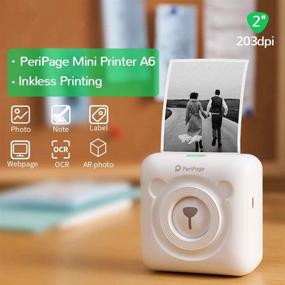 img 1 attached to PeriPage Mini Portable Paper Photo Pocket Thermal Printer 58 Mm Printing Wireless Bluetooth Android IOS Printers (White)