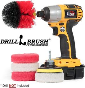 img 1 attached to 🧼 Versatile Cleaning Essential: Drill Brush for Indoor, Outdoor, and Bathroom - Grout Cleaner, Bathtub Scrubber, Sink & Shower Door Cleaner, Flooring & Porcelain Care