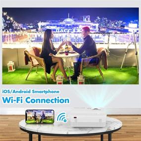 img 2 attached to 📽️ 7500 Lumens Outdoor WiFi Projector, Full HD 1080P Supported for Outdoor Movies - Miracast Smartphone, TV Stick, Laptop, TV, HDMI, AV Connectivity - Portable Projector